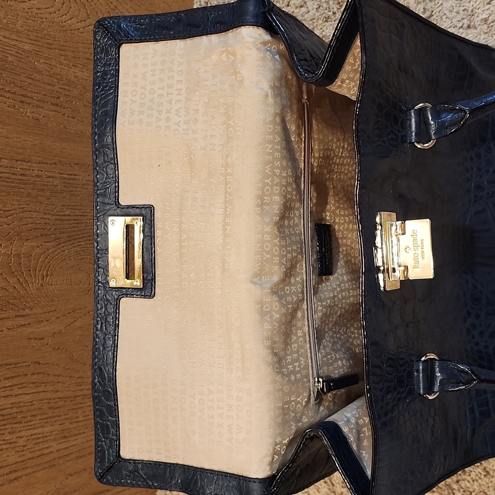 EUC Kate Spade Orchard Valley Sinclair Shoulder Bag Tote Croc Embossed Leather - Picture 6 of 8